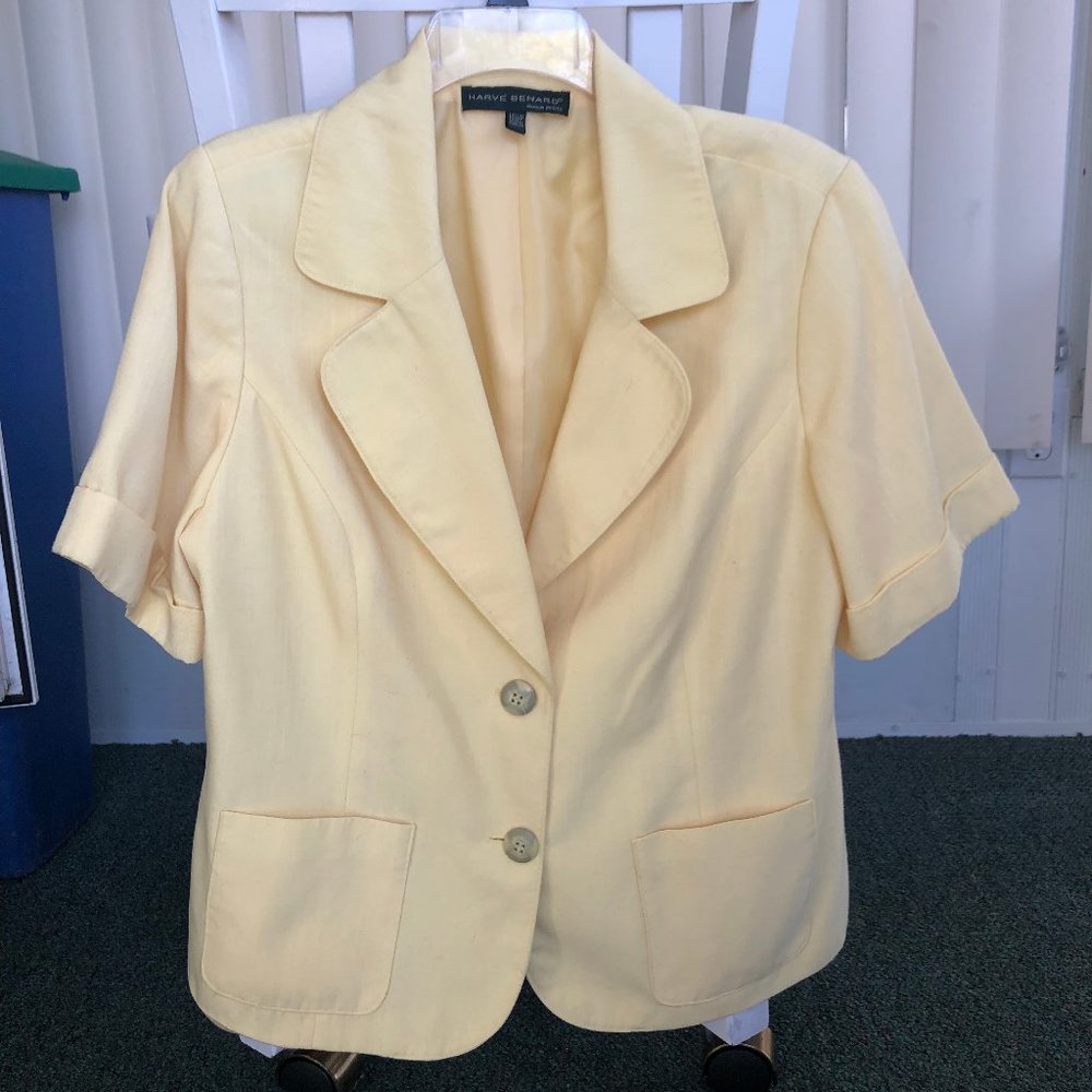 size 16WP yellow vintage women short sleeves jacket/coat/suit